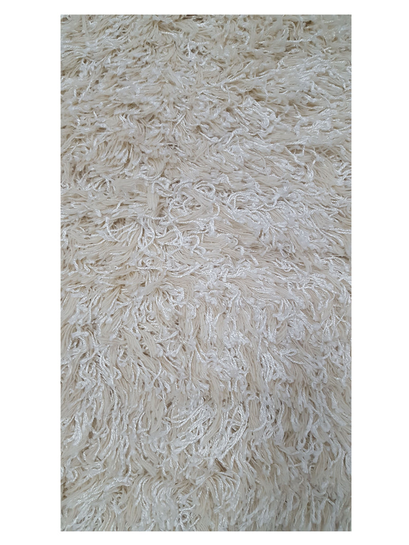 Aura Shag 005 White Shag Hand Woven Rug