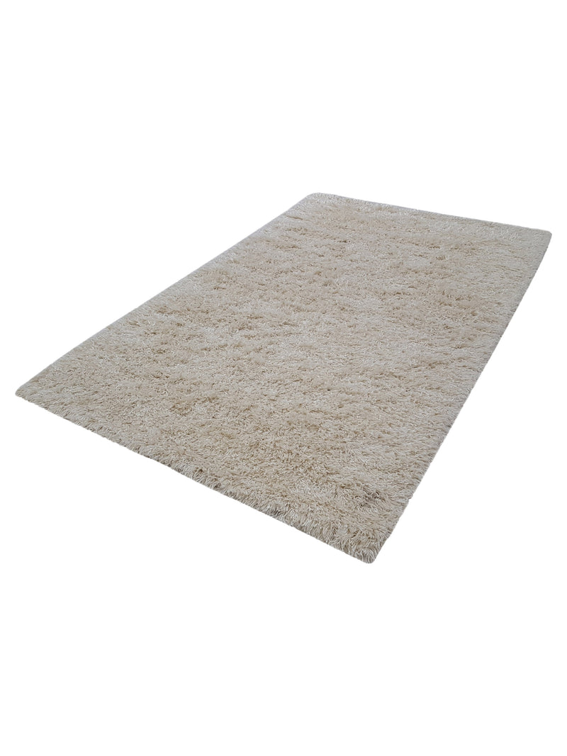 Aura Shag 005 White Shag Hand Woven Rug