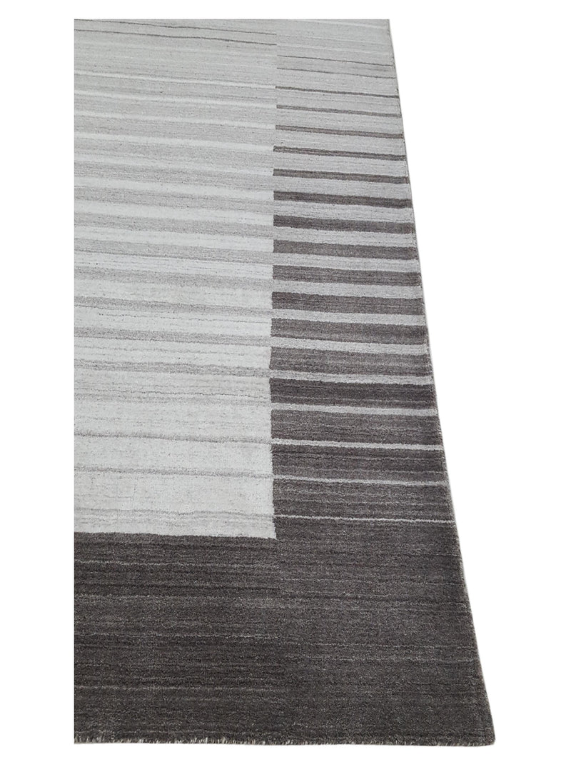 Aira Urban 002 Ivory Charcoal Transitional Hand Loom Rug