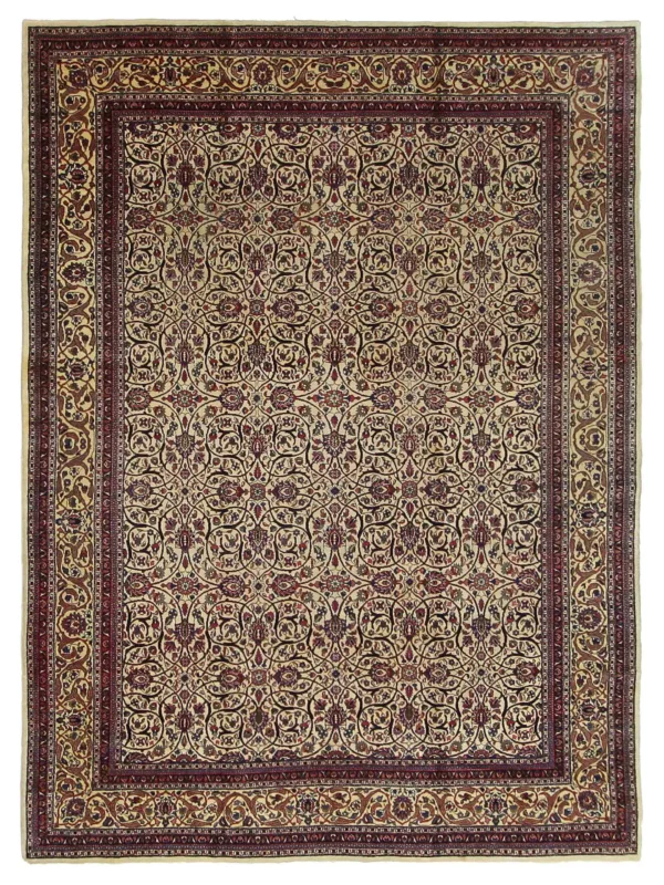 Antique Tabriz Ivory 9x12
