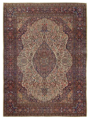Antique Kashan Ivory 8x11