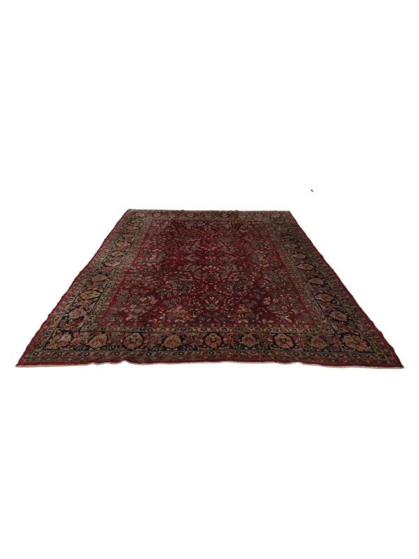 Antique Sarouk Burgundy 9x12 - Image 2
