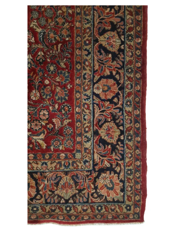 Antique Sarouk Burgundy 9x12 - Image 4