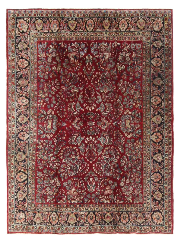 Antique Sarouk Burgundy 9x12