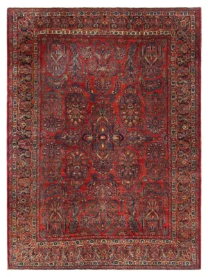 Antique Sarouk Orange Rust 9x12