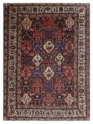 Antique Bakhtiyari Burgundy 13x15