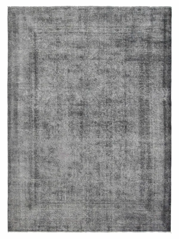 Overdyed Hand Knotted Grey 9x12