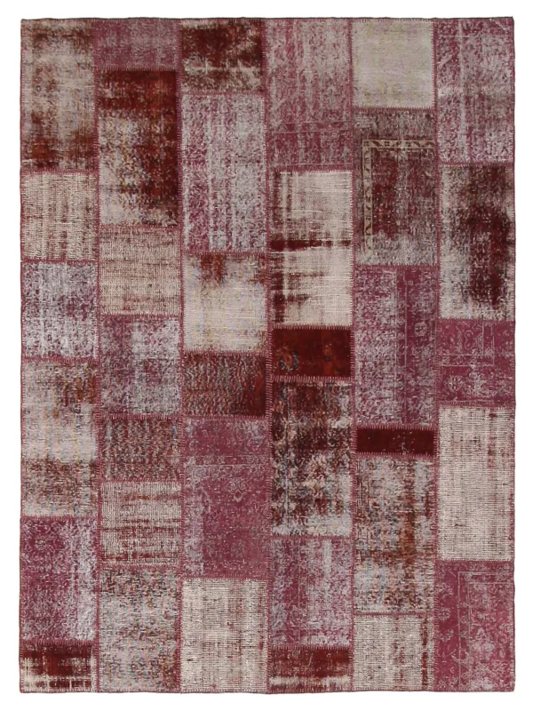 Patchwork Hand Knotted Purple 7x9
