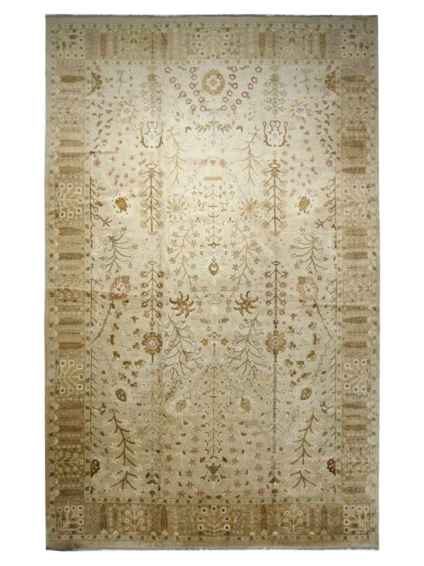 Agra Hand Knotted Khaki 15x24