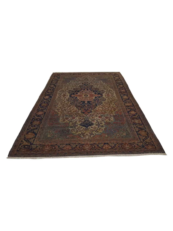 Antique Sarouk Farahan Ivory 7x10 - Image 2