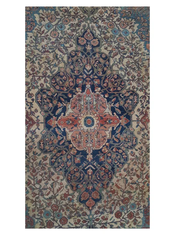 Antique Sarouk Farahan Ivory 7x10 - Image 5