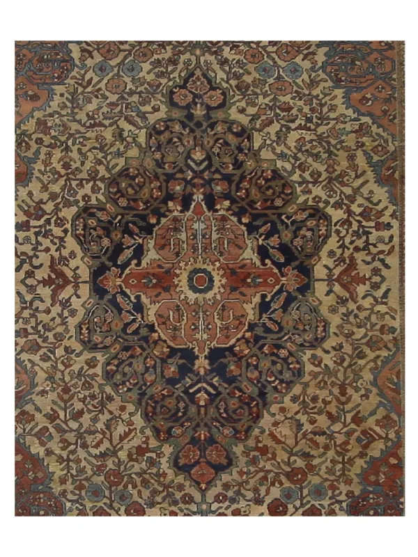 Antique Sarouk Farahan Ivory 7x10 - Image 8
