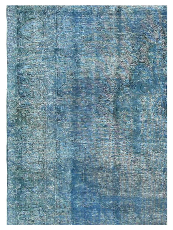 Overdyed Hand Knotted Teal 9x12 - Image 4
