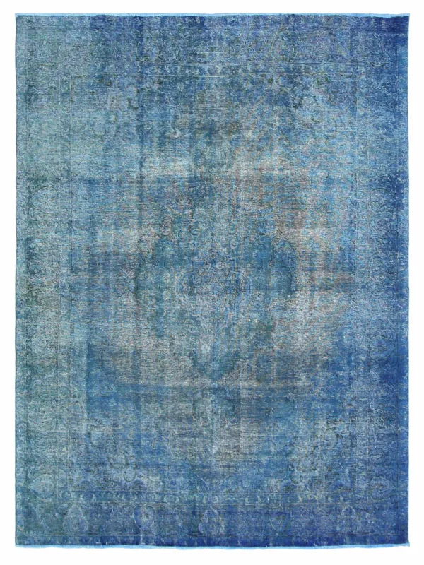 Overdyed Hand Knotted Teal 9x12