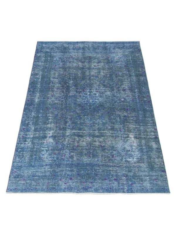 Overdyed Hand Knotted Teal 6x9 - Image 2