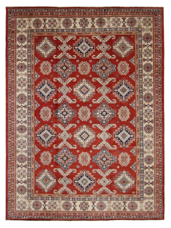 Kazak Afzali Hand Knotted Red 12x15