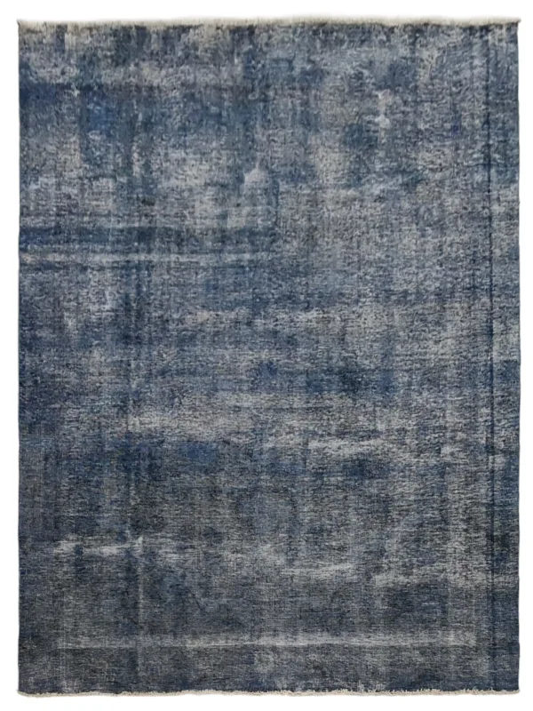 Overdyed Hand Knotted Blue 9x12