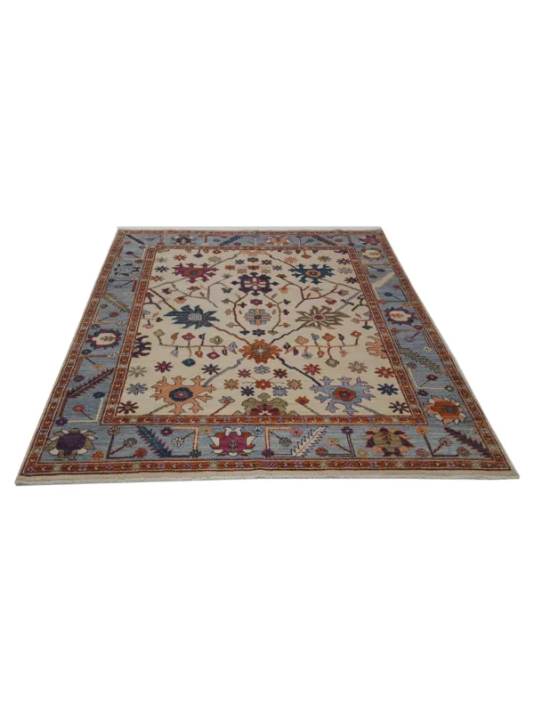 Ushak Wool Weft Hand Knotted Ivory 8x10 - Image 2