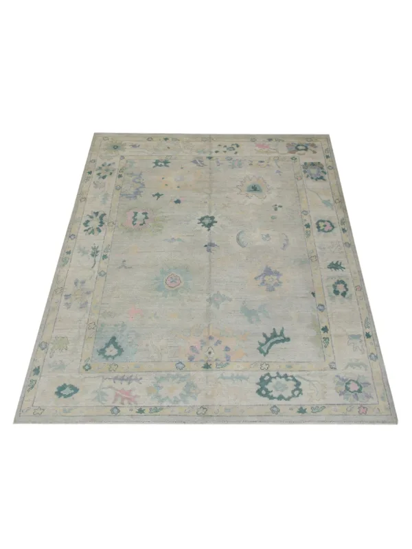 Ushak Wool Weft Hand Knotted Lime 8x10 - Image 2