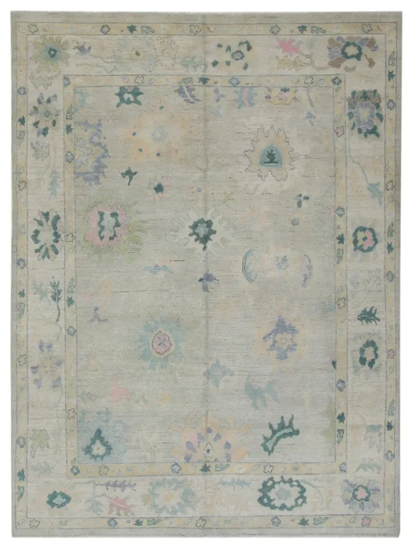 Ushak Wool Weft Hand Knotted Lime 8x10