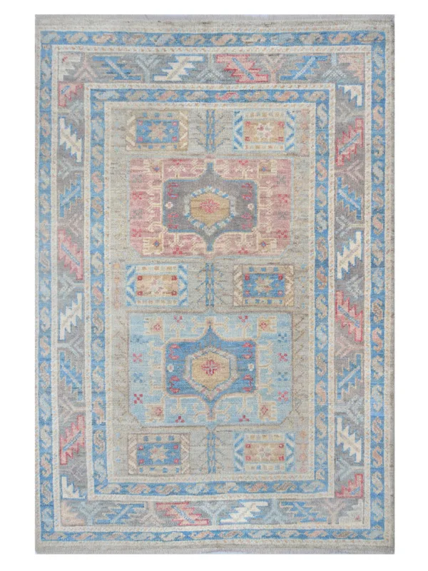 Ushak Wool Weft Hand Knotted Grey 4x6