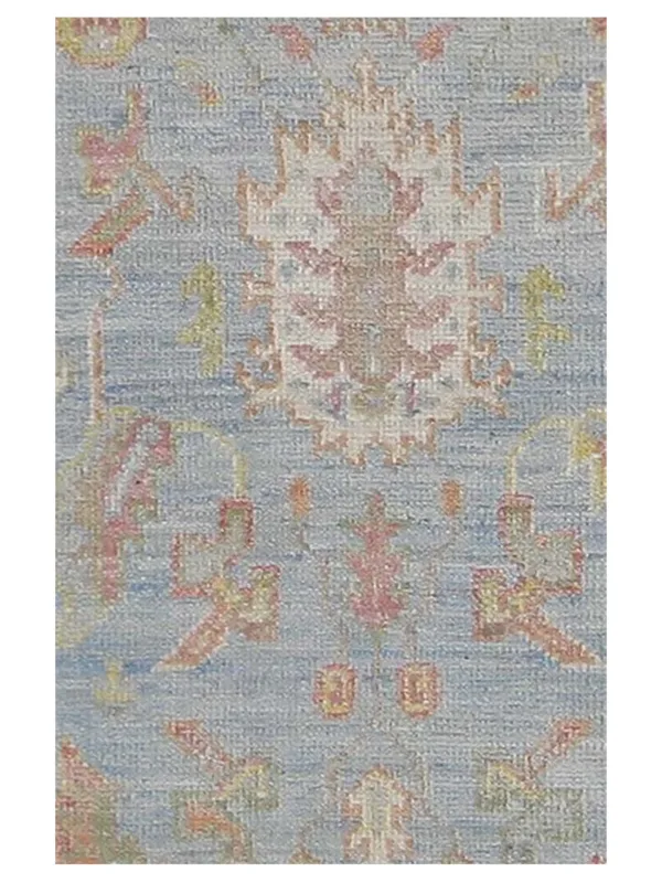 Ushak Wool Weft Hand Knotted Lt.Blue 4x6 - Image 4