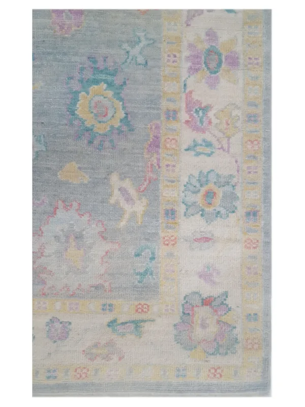Ushak Wool Weft Hand Knotted Lt.Grey 4x6 - Image 3
