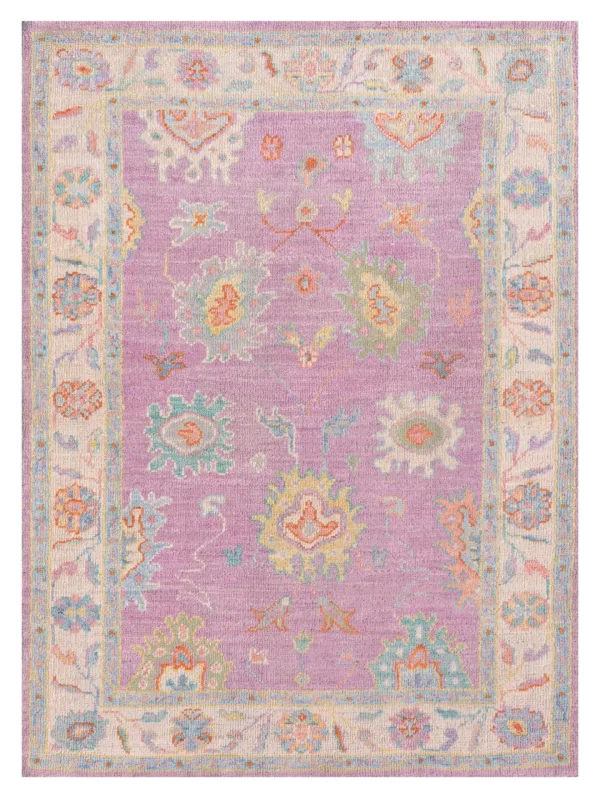 Ushak Wool Weft Hand Knotted Purple 4x6