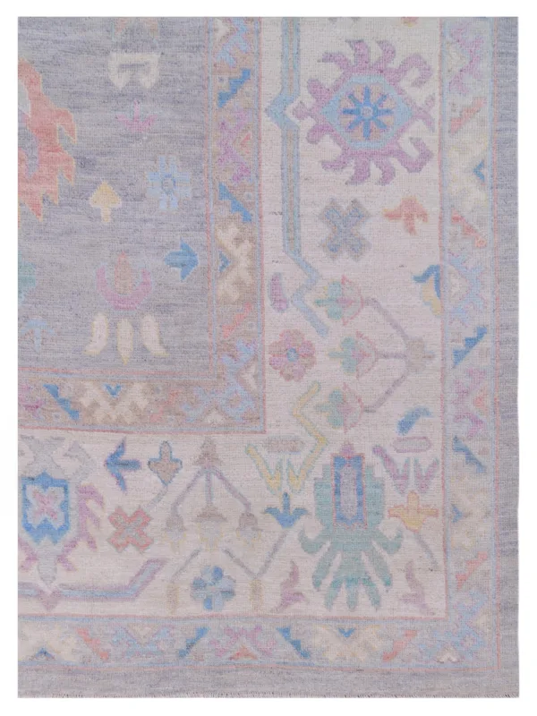 Ushak Wool Weft Hand Knotted Grey 12x15 - Image 3