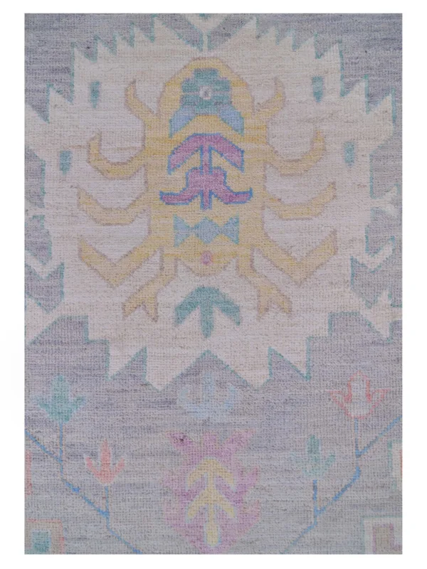Ushak Wool Weft Hand Knotted Grey 12x15 - Image 4