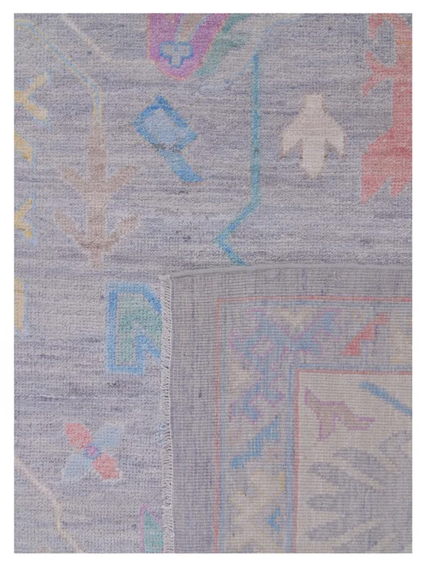 Ushak Wool Weft Hand Knotted Grey 12x15 - Image 5