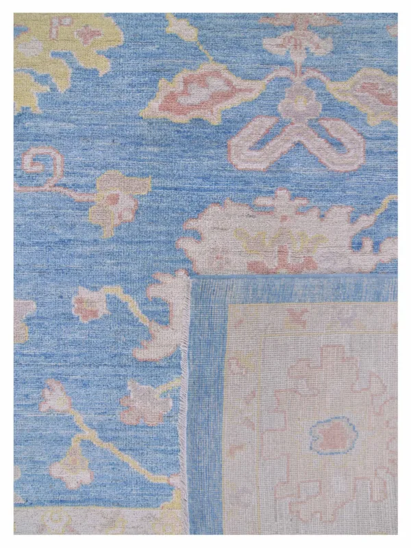 Ushak Wool Weft Hand Knotted Blue 10x14 - Image 5