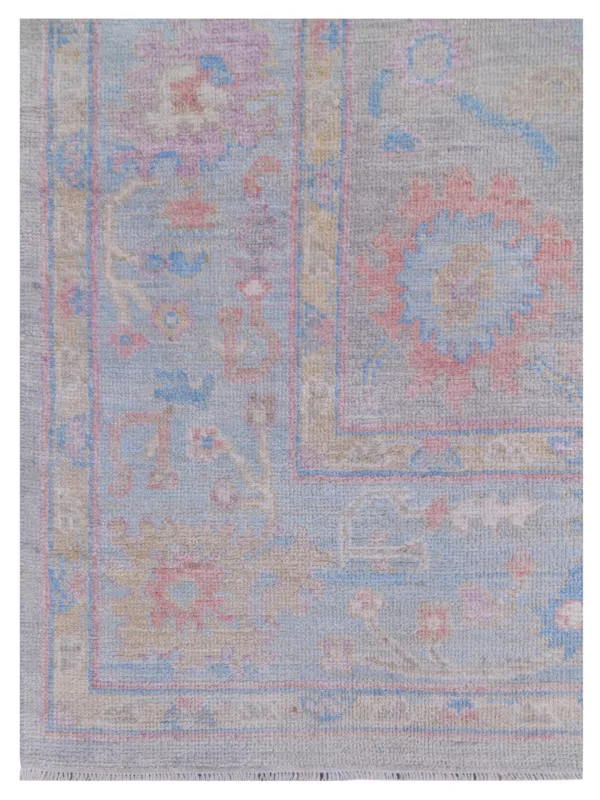Ushak Wool Weft Hand Knotted Grey 8x10 - Image 3