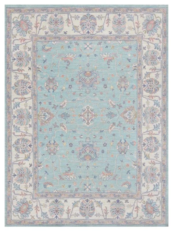 Ushak Wool Weft Hand Knotted Green 8x10