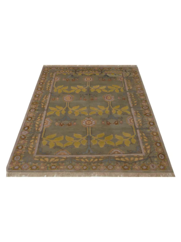 Tibetan Hand Knotted Olive 6x9 - Image 2