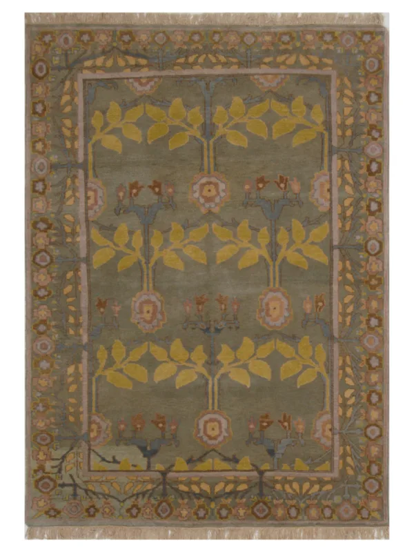 Tibetan Hand Knotted Olive 6x9