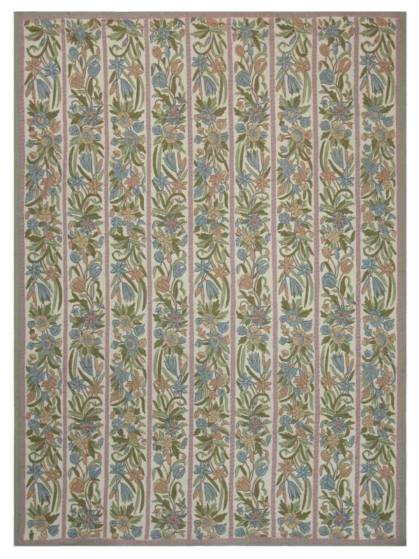 Chainstich Flatweave Teal 9x12